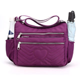 Women Handbags Messenger Bag Washed Nylon Lightweight Waterproof Shoulder Zipper Crossbody Purse Mart Lion   