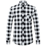 Fall Smart Casual Men's Flannel Plaid Shirt Brand Office Long Sleeve Shirt Clothes Mart Lion   