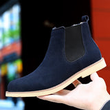 Winter Warm Plush Men's Boots Cow suede Chelsea Non-slip Snow Handmade Ankle Mart Lion   