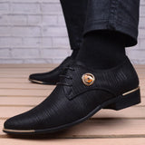 Wedding Dress Shoes Men's pu Leather Casual Breathable Oxford with Heel Social Chaussure Homme MartLion   