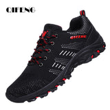 Men's Soft Outdoor Casual Shoes Summer Breathable Mesh Sneakers Black Hiking Footwear Trial Running Mart Lion   