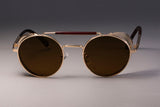 Retro Round Metal Frame Sunglasses Steampunk Men's Punk Women  Luxury Brand Designer Glasses Oculos De Sol Shades UV Protection Mart Lion   