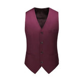 Royal Blue Vest Waistcoat Men's Slim Fit V Neck Dress Vests Formal Business Wedding Tuxedo Chaleco Hombre 6xl MartLion Burgundy M 40kg-45kg 