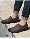 Men's Shoes Split Leather Casual Driving Moccasins Slip On Loafers Flat Mart Lion   