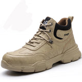 Men's Work Safety Boots Indestructible Shoes Footwear Safety Puncture-Proof Work Protective MartLion 232-Khaki 38 