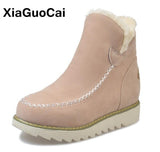 Woman Shoes Winter Warm Snow Boots Slip-On Soft Antiskid Female Short Ankle With Fur
