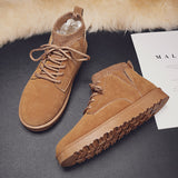 Off-Bound Winter Men's Boots Warm Fur Snow Waterproof Suede Leather Furry Ankle Fluff Plush Shoes Outdoor Mart Lion   