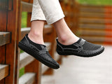 Summer Men's Casual shoes Breathable Mesh cloth Loafers Soft Flats Sandals Handmade Driving Mart Lion   