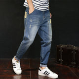 Men  splice Slim Stretch Jeans Classic Multi-pocket cotton male Casual denim MartLion   