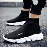 High Top Sock Sneakers Men's Shoes Unisex Basket Flying Weaving Breathable Slip On Trainers Shoes zapatillas mujer Mart Lion   