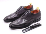 Handmade Men's Wingtip Oxford Shoes Genuine Calfskin Leather Brogue Dress Classic Formal Shoes MartLion   