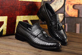 Men's Crocodile Grain classic Tessels Moccasins Genuine Leather Casual Loafers Flats Shoes Mart Lion   