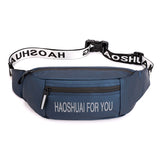 Sports Running Waist Bags Unisex Hip Hop Belt Pack Reflective Strip Nylon Wterproof Chest Messenger Pouch Men's Short Trip Mart Lion Blue Waist Bag  