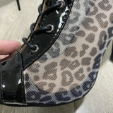 Women Sandals Leopard Open Toe High Heels Dancing Shoes Comfort Zipper Peep Toe Summer Sandals Mart Lion   