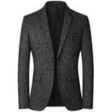 Spring Autumn Men's Blazer Casual Handsome Suits Slim Blazers Tops Mart Lion Black M China