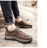 spring and summer men's shoes outdoor sports 'breathable leather dad cowhide casual leather loafers Mart Lion   