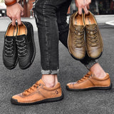 Fotwear Men's Leather Shoes Outdoor Lace Up Walking Classic Leisure Sneakers Brown Designer Zapatos Mart Lion   