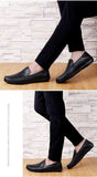 Spring Summer Men's Breathable Casual Shoes Genuine Leather Loafers Non-slip Boat Moccasins Mart Lion   