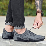 Men's Sneakers Cow Leather Casual Shoes Adult Breathable Driving Loafers Outdoor Slip On Walking Trainers Mart Lion   