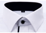 Men's Basic Standard-fit Long Sleeve Dress Shirt Solid/striped Formal White Work Office Classic Mart Lion   