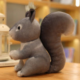 1pc 25cm Squirrel Plush Toy Stuffed Simulation Striped Squirrel Forest Animals Cute Cartoon Animals Toys For Kids Xmas Gift MartLion Grey squirrel about 20-22cm 