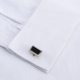 Men's Classic French Cuffs Solid Dress Shirt Covered Placket Formal Standard-fit Long Sleeve Office Work White Mart Lion   