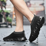 Harajuku Men's Soft Casual Shoes Breathable Stylish Sport Sneakers Outdoor Flats Walking Sock Mart Lion   