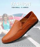 Spring Summer Men's Breathable Casual Shoes Genuine Leather Loafers Non-slip Boat Moccasins Mart Lion   