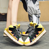 Mixed Colors Men's Casual Sneakers Harajuku Style High Top Casual Shoes Platform Designer Trainers Suede Sneakers MartLion   