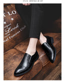 Derby Shoes Men's Korean Black Leather Slip MartLion   