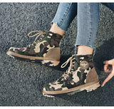 Autumn Camouflage Couple Men's Boots Outdoor Sneakers Non Slip Anti-wear Canvas Casual Work Shoes womens Mart Lion   