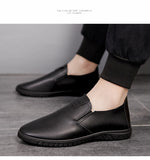 Summer Men's Leather Shoes Slip-On Casual Moccasins Loafers Soft Massage Leather Flats Footwear Driving Walking Mart Lion   