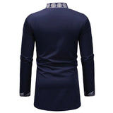Dashiki Print Shirt Men's Hipster Streetwear Extra Long Clothes Slim Fit Long Sleeve Shirt Camisa Social MartLion   