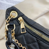  Women Waist Bag Casual Metal Chain Chest Bags Pu Leather Fanny Luxury Branded Shoulder Ladies Purse Mart Lion - Mart Lion