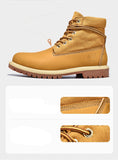  Men's Genuine leather Boots Autumn Winter Casual Shoes Classic retro Comfy Lace-up Outdoor Mart Lion - Mart Lion
