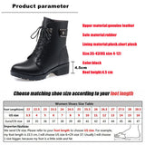 Female Ladies Women Leather Ankle Boots Platform Winter Plush Fur Warm Shoes MartLion