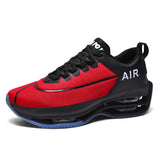 Men's Sneakers Damping Double Air Cushion Wear-Resistant Shoes Walking Jogging Trainers Marathon MartLion 933 Red 6.5 