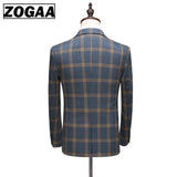 Plaid Designs Lapel Men's Suit Tailor Made Groom Tuxedos Wedding 3 Piece Suits Blazer (Jacket+Pants+Vest) Mart Lion   