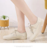 Leather Women's Casual Shoes Soft-sole Moccasins White Shoes Luxury Sneakers Flat MartLion   