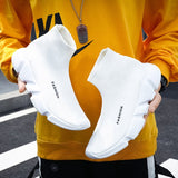 High Top Sock Sneakers Men's Shoes Unisex Basket Flying Weaving Breathable Slip On Trainers Shoes zapatillas mujer Mart Lion   