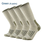 80% Merino Wool Socks Men's Women Thicken Warm Hiking Cushion Crew Socks Merino Wool Sports Socks Moisture Wicking MartLion Green(4 Pairs ) Euro M(36-40) 