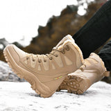 Warm Plush Snow Boots Lace Up Casual High Top Men's Boots Waterproof Winter Boots Anti-Slip Ankle Army Work MartLion   