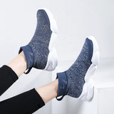 Women Platform Sneakers Casual Shoes Slip On Sock Trainers Plush Lightweight MartLion   