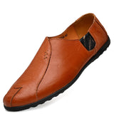 Men's Casual Shoes Sapato Masculino Dress Genuine Leather Luxury  Moccasins MartLion Red Brown 6 