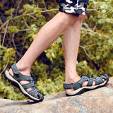 Men's Shoes Genuine Leather Sandals Summer Causal Beach Outdoor Casual Sneakers Mart Lion   