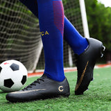 Men's  Soccer Shoes Unisex Football Cleats Ankle Boots Students Training Sneakers Kids Outdoor Sports Mart Lion   