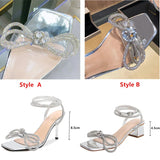 Star style Crystal Women Sandals Luxury Rhinestones Bowknot Summer Wedding Shoes High heels Gladiator Party Prom MartLion   