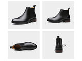 Genuine Leather Men's Boots Vintage Style High Top Dress Shoes Casual chelsea Ankle boots MartLion   