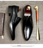 Men's Leather Shoes Genuine Leather Oxford Luxury Dress Shoes Slip On Wedding Leather Brogues MartLion   