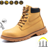 Men's Safety Shoes Work Steel Toe Air Boots Puncture-Proof Sneakers Breathable MartLion yellow 46 